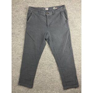 Faherty Pants Mens 32 Gray Chino Stretch Twill Casual Tapered Leg Comfort Soft